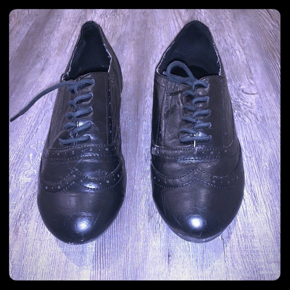 Black slip on flats